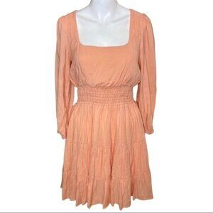 Line & Dot Dress Size M Tiered & Smocked